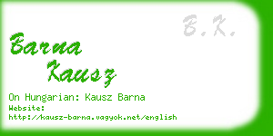 barna kausz business card